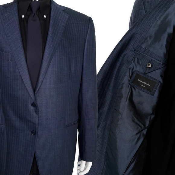 Ermenegildo Zegna Other - Ermenegildo Zegna Trofeo Tonal Stripe Blazer 100% Wool 100% Cupro | Men's US 46L
